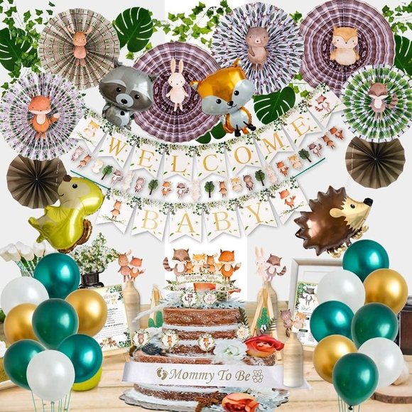 Other - Gender Neutral Woodland Baby Shower Decorations Kit X002ZHQ6RD